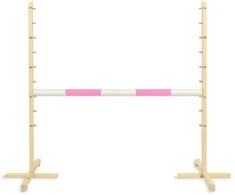 Šuolių kliūtis vaikiška šviesiai rožinė medinė 120 cm