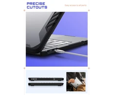 Supcase Unicorn Beetle Pro dėklas MacBook Neo 13" 2026, juodas / skaidrus