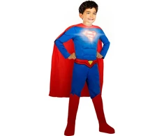 Supermeno kostiumas su šviesomis berniukams – DC Comics