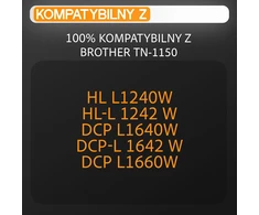 Supply Guy juodos spalvos tonerio kasetės su mikroschema, 2 vnt., suderinamos su Brother TN-1150