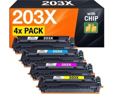 Supply Guy tonerio kasetės HP 203X, 203A pakaitalas, spalvotos, su lustu, 4 vnt. rinkinys