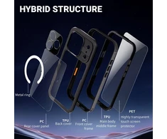 Sustiprintas dėklas iPhone 17 Pro, juodas, Crong Seal Cover