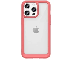Hurtel Reinforced lankstus rėmas iPhone 15 Pro Outer Space – raudonos spalvos telefono dėklas