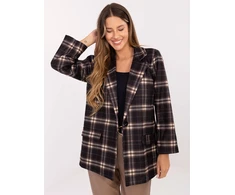 Švarkas moterims -IT-MA-21739.16P-juoda-smėlio spalva