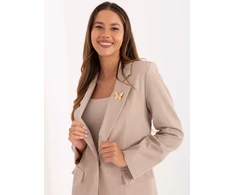 Švarkas moterims IT-MA-FL8315.85-smėlio spalva