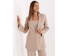 Švarkas moterims IT-MA-FL8315.85-smėlio spalva