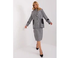 Švarkas moterims -LK-MA-509511.99-balta-juoda