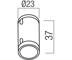 Šviečiančio kabelio XLOOP 18MM sujungimo elementas, juodas