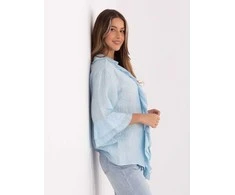 Šviesiai mėlyna oversize palaidinė