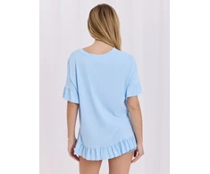 Šviesiai mėlyna oversize palaidinė moterims