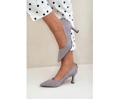 Šviesiai pilki aukštakulniai bateliai Step in style