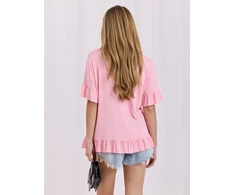 Šviesiai rožinė moteriška oversize palaidinė