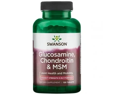 Swanson GLIUKOZAMINAS, CHONDROITINAS IR MSM – 120 tablečių