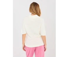 Moteriškas oversize megztinis ecru spalvos