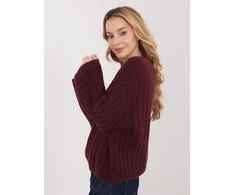 Megztinis moterims oversize bordo spalvos