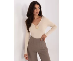 Sweter-PM-SW-DF61034.76-jasny smėlio spalva