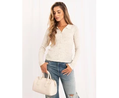 Sweter-PM-SW-SF391.28-jasny smėlio spalva