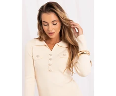 Sweter-PM-SW-SF502.29-jasny smėlio spalva