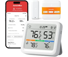 SwitchBot 5 funkcijų belaidė oro stotelė su IP65 lauko jutikliu ir Matter Hub Mini W4900000