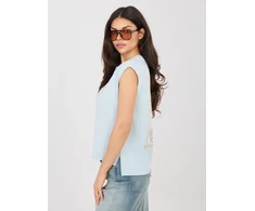 T-shirt-D12022M02769B-šviesiai mėlyna