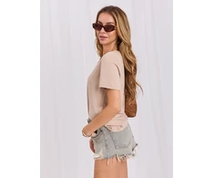Moteriški smėlio spalvos marškinėliai T-shirt-RV-TS-A1095.33