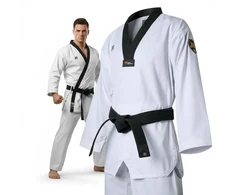 Taekwondo apranga (dobok) MTX 2 juoda – patvirtinta Pasaulio taekwondo federacijos (WT) | MOOTO