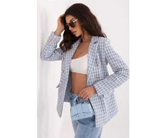 Tamsiai mėlyna moteriška švarkelė su pepito raštu Italy Moda