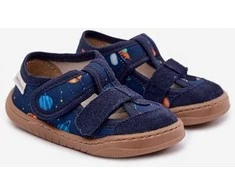 Tamsiai mėlynos vaikų barefoot šlepetės Lumi