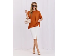 Tamsiai oranžinė oversize moteriška palaidinė