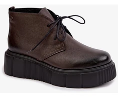 Tamsiai rudi aulinukai su platforma Step in style