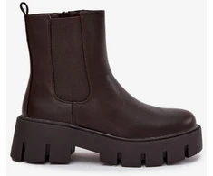 Tamsiai rudi aulinukai su storu padu Step in style