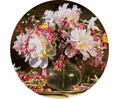 Tapyba pagal skaičius Baltieji bijūnai su raudonomis uogomis, 40×40 cm
