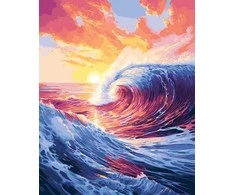 Tapyba pagal skaičius Bangos saulėlydyje 40 × 50 cm
