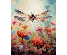 Tapyba pagal skaičius Laumžirgis vasaros žieduose, 40 × 50 cm