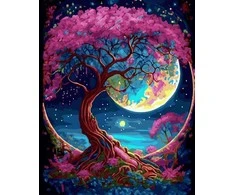 Tapyba pagal skaičius Magiškas medis ir mėnulis, 40 × 50 cm