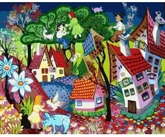 Tapyba pagal skaičius Pasakų miestas 40x50 cm