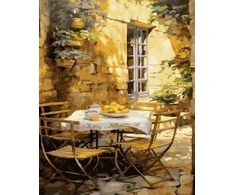 Tapyba pagal skaičius Provanso terasos pusryčiai 40 × 50 cm