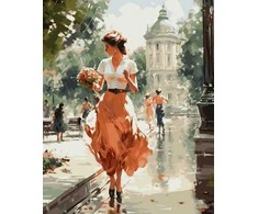 Tapyba pagal skaičius „Romantiškas pasivaikščiojimas parke“ 40 × 50 cm