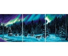 Tapyba pagal skaičius Šiaurės pašvaistės ir haskių rogių komanda 40 × 50 × 3 cm
