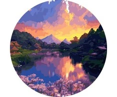 Tapyba pagal skaičius Spalvingas kalnų ežeras 40 × 40 cm