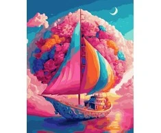 Tapyba pagal skaičius Spalvingas laivas 40 × 50 cm