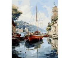Tapyba pagal skaičius Viduržemio jūros uostas 40 × 50 cm