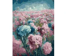 Tapyba pagal skaičius Žydintis bijūnų laukas 30 × 40 cm