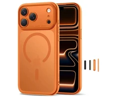Tech-Protect Magpeak Magsafe CC dėklas, skirtas iPhone 17 Pro Max - Matinis Oranžinis