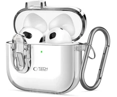 Tech-Protect Plonas dėklas su kabliuku, skirtas AirPods 4 - Skaidrus