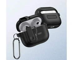 Tech-Protect Plonas dėklas su kabliuku skirtas AirPods 4 - Juodas