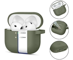 Tech-Protect Silikoninis dėklas su kabliuku AirPods 4 - Žalias