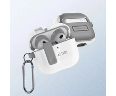 Tech-Protect Slim dėklas su kabliuku AirPods 4 - Baltas