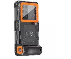 Tech-Protect Vandeniui nepralaidus dėklas IPX8 skirtas 4.7-6.7 colių išmaniesiems telefonams - Juodas ir oranžinis