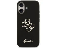 Telefono dėklas Guess Silicone Big 4G Script iPhone 17, juodas